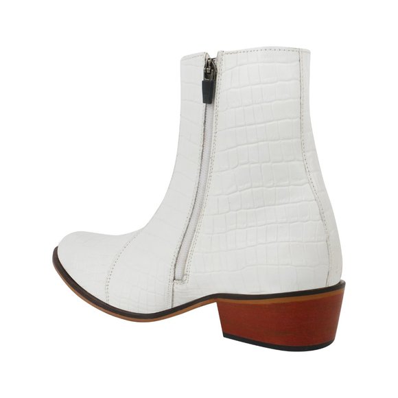 LIBERTYZENO Mens White Croco  Boots - Picture 3 of 7